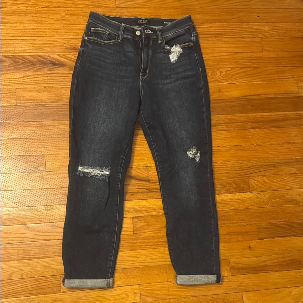 Dark Blue Distressed Women's Jeans